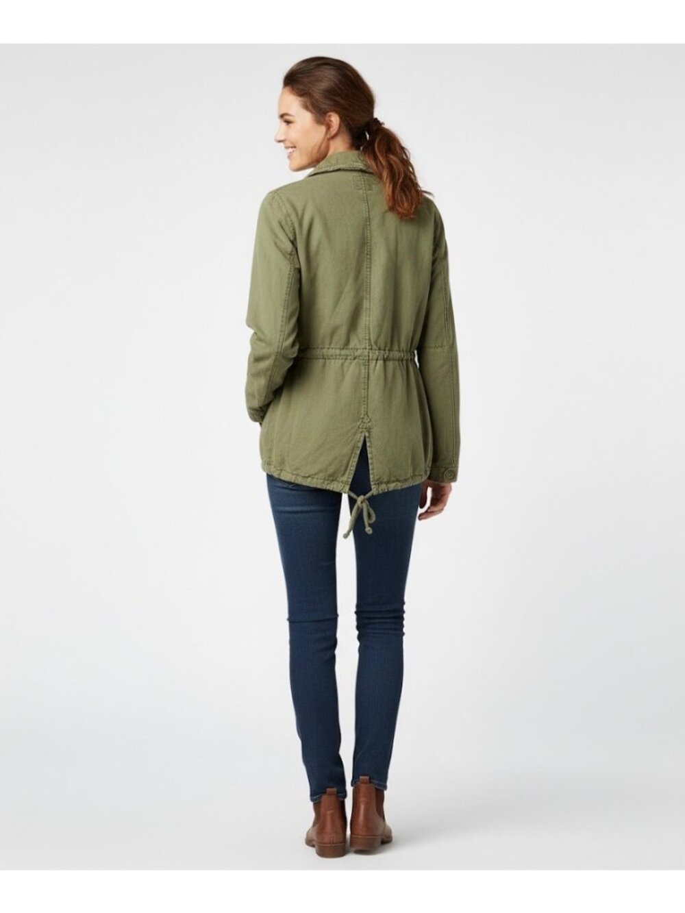 Vintage Y2K American Eagle Olive Edgy Utility Jacket S | Gorpcore Boho Military - Picture 6 of 11